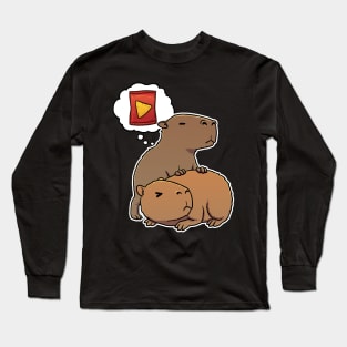 Capybara hungry for Corn Chips Long Sleeve T-Shirt